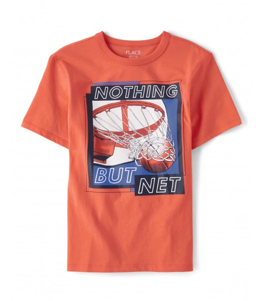 Childrens Place Orange Basketball Graphic Tee